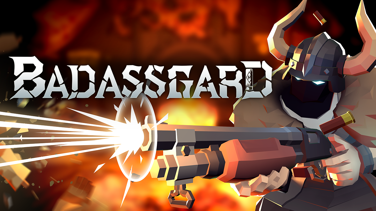 Badassgard key art showing a Viking firing a shotgun